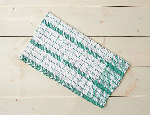 istock Tablecloth or towel over the wooden table 618860840