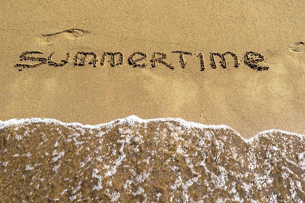 istock summertime an inscription on wet sand closeup 618862044