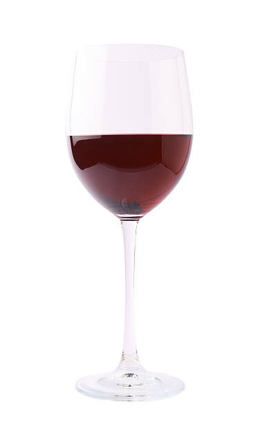 istock Glass filled with the red wine isolated 618862540