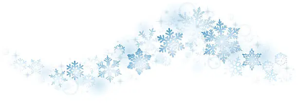 Vector illustration of Swirl of blue snowflakes