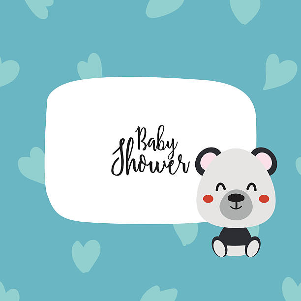 ベビーシャワーカード - birthday card baby shower elephant cute点のイラスト素材／クリップアート素材／マンガ素材／アイコン素材