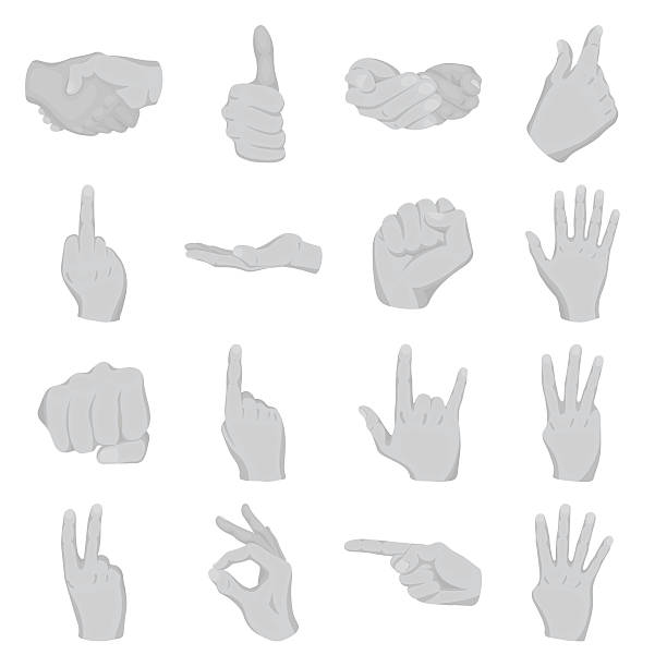 istock Hand gestures set icons in monochrome style. Big collection of 618865524