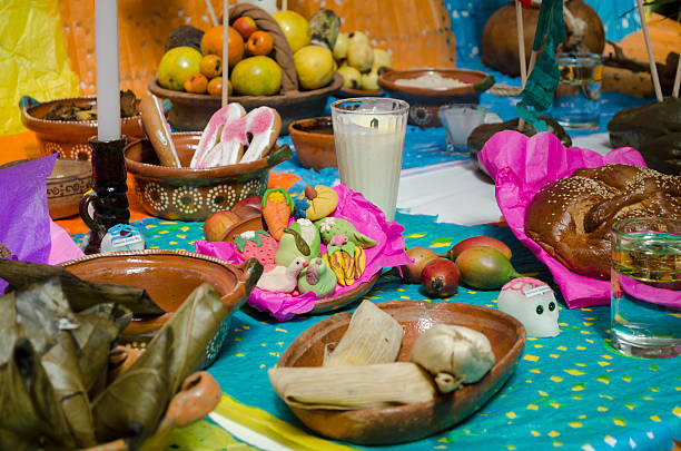 Day of the dead Part of a mexican day of the dead offering altar religious offering stock pictures, royalty-free photos & images