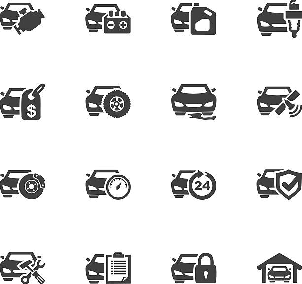 illustrations, cliparts, dessins animés et icônes de voiture service icon set - file ring binder symbol order