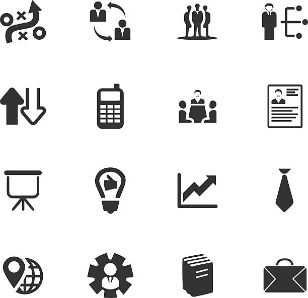 비즈니스 아이콘 세트 - symbol file computer icon document stock illustrations