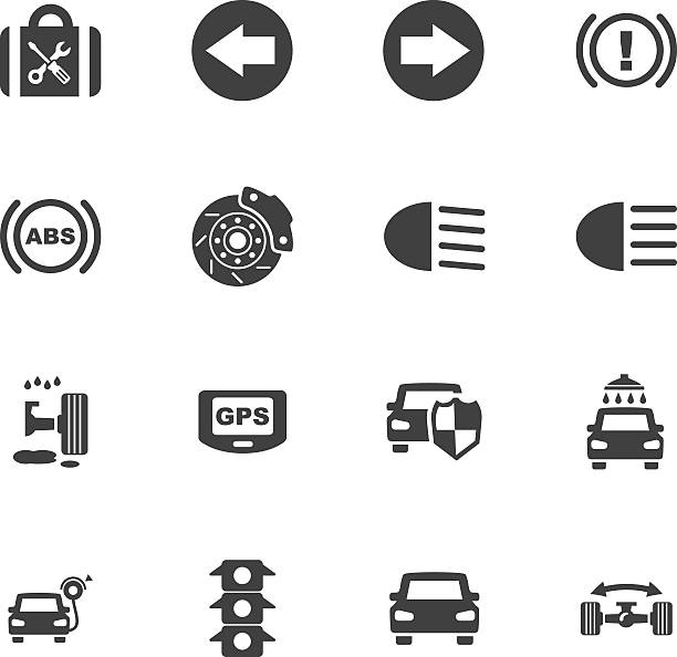 illustrazioni stock, clip art, cartoni animati e icone di tendenza di auto servizio set di icone - axis & allies