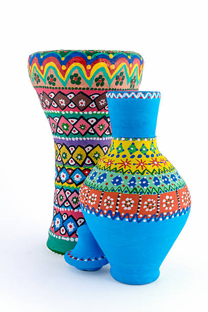 istock Colorful painted pottery vase and goblet drum 618869458