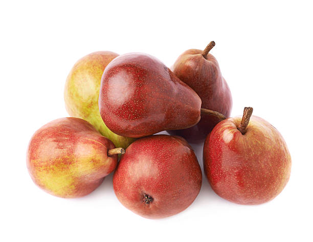 istock Pile of red pears isolated 618871656