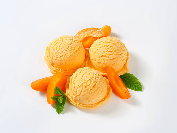 istock Scoops of apricot ice cream 618874012