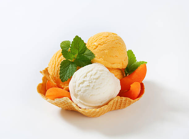 istock Scoops of apricot ice cream 618874220