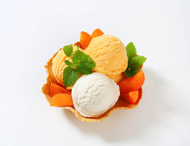 istock Scoops of apricot ice cream 618874252