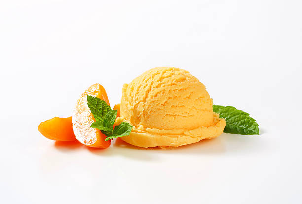 istock Scoops of apricot ice cream 618874684