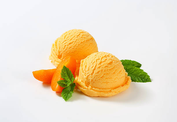 istock Scoops of apricot ice cream 618874710