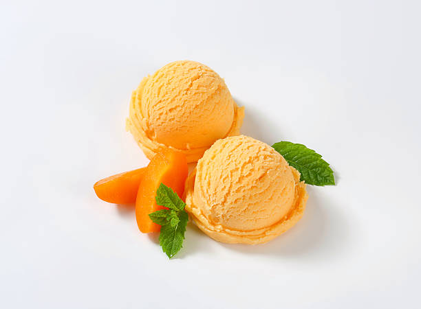 istock Scoops of apricot ice cream 618874730