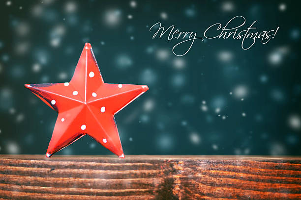 istock Christmas card with Christmas star ornament 618938692