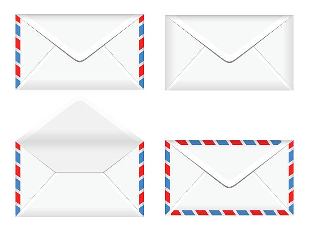 vector illustration of opened and closed envelopes vector art illustration