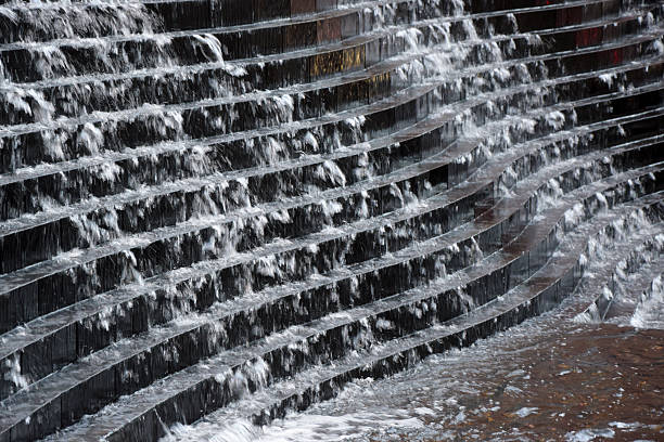 Beautiful stairs fountain stock photo