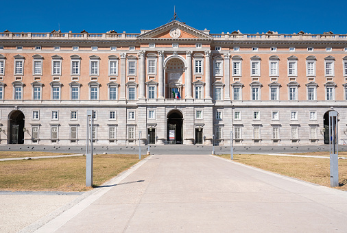 Main entrance to the Royal Palace of Caserta, Italy