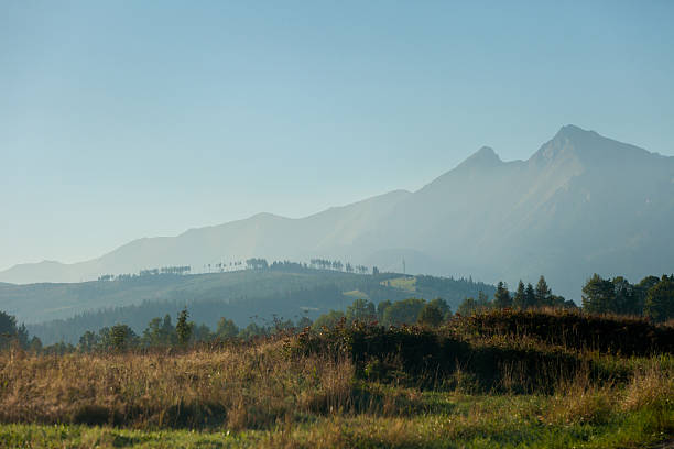 istock Beautiful sunrise fog in mountains 618945294