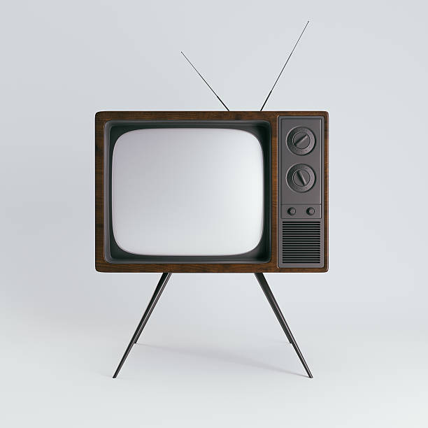 istock Classic generic vintage TV mockup. isolated on white background. 3d 618945962