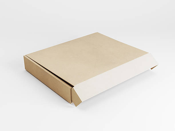 istock Cartboard pizza package isolated on white background. 3d rendering 618946282