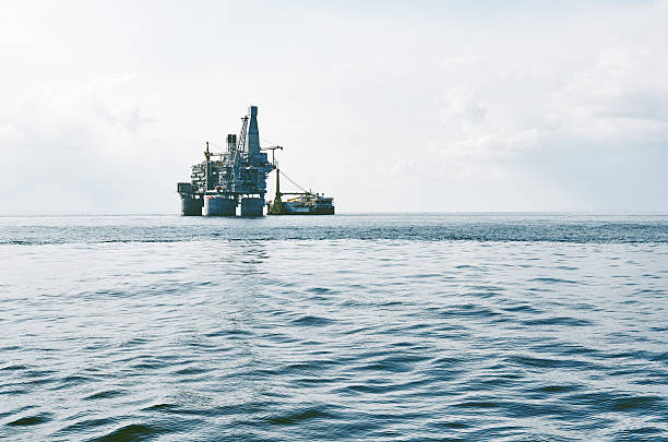 Offshore Platform In Sea Against Clear Sky
