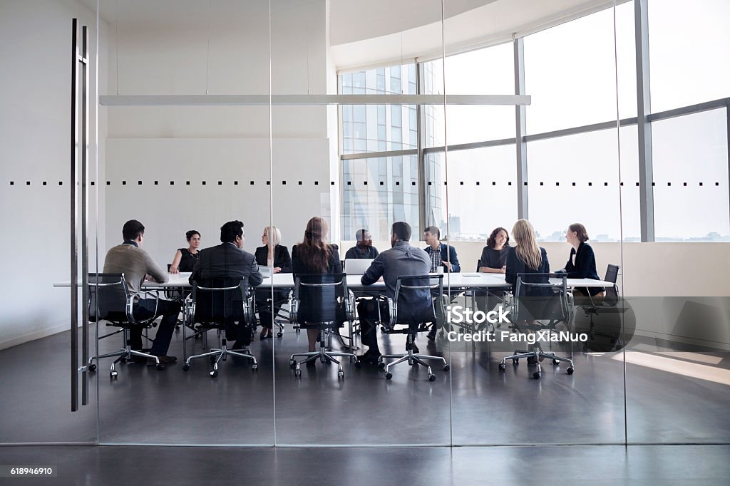 Colleagues at business meeting in conference room Meeting Stock Photo