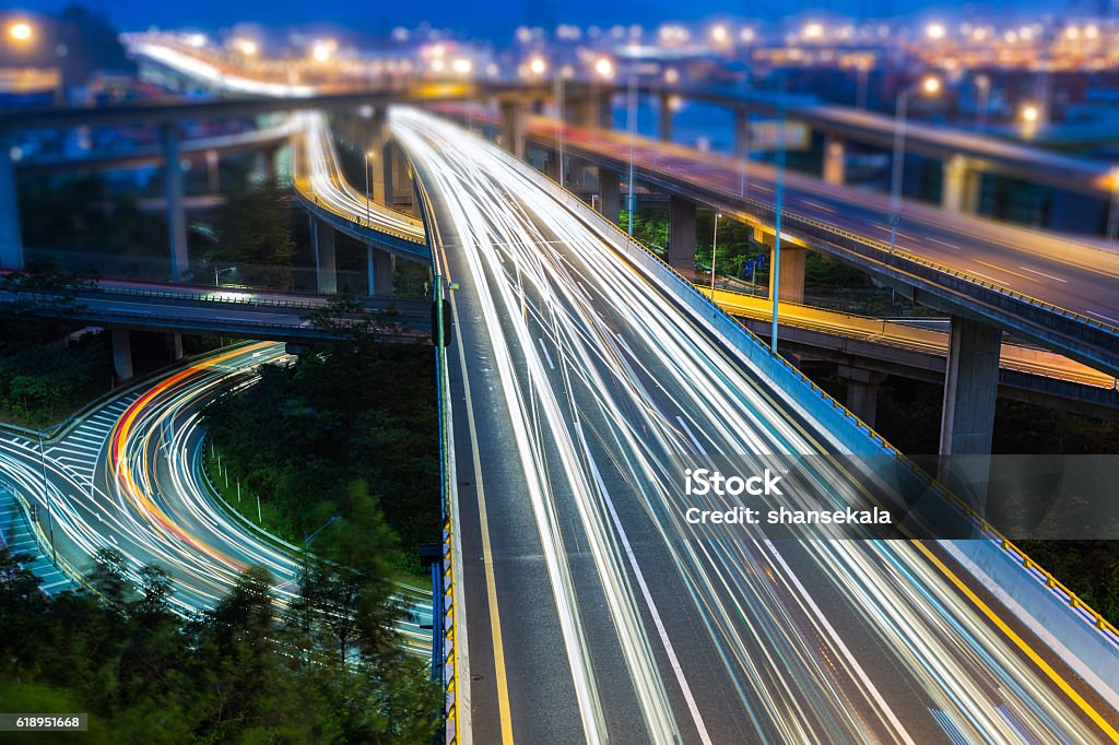 chongqing city,china Chongqing City.City skyline and busy highway system at night. Connection Stock Photo