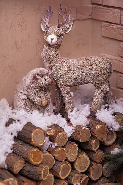 istock Christmas toy hedgehog and deer 618953044
