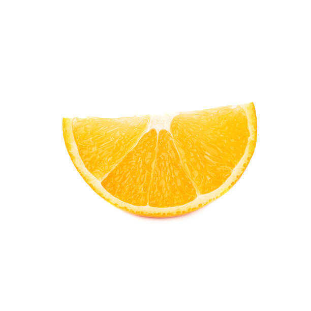 istock Slice section of orange isolated over the white background 618953300