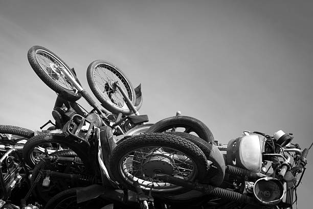 Recycling of metal-based consumer products in a scrap yard.