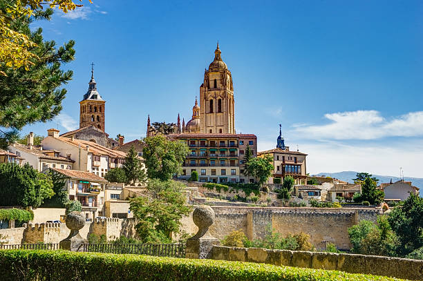 istock Roman Catholic Segovia cathedral at evening, Spain 618954366