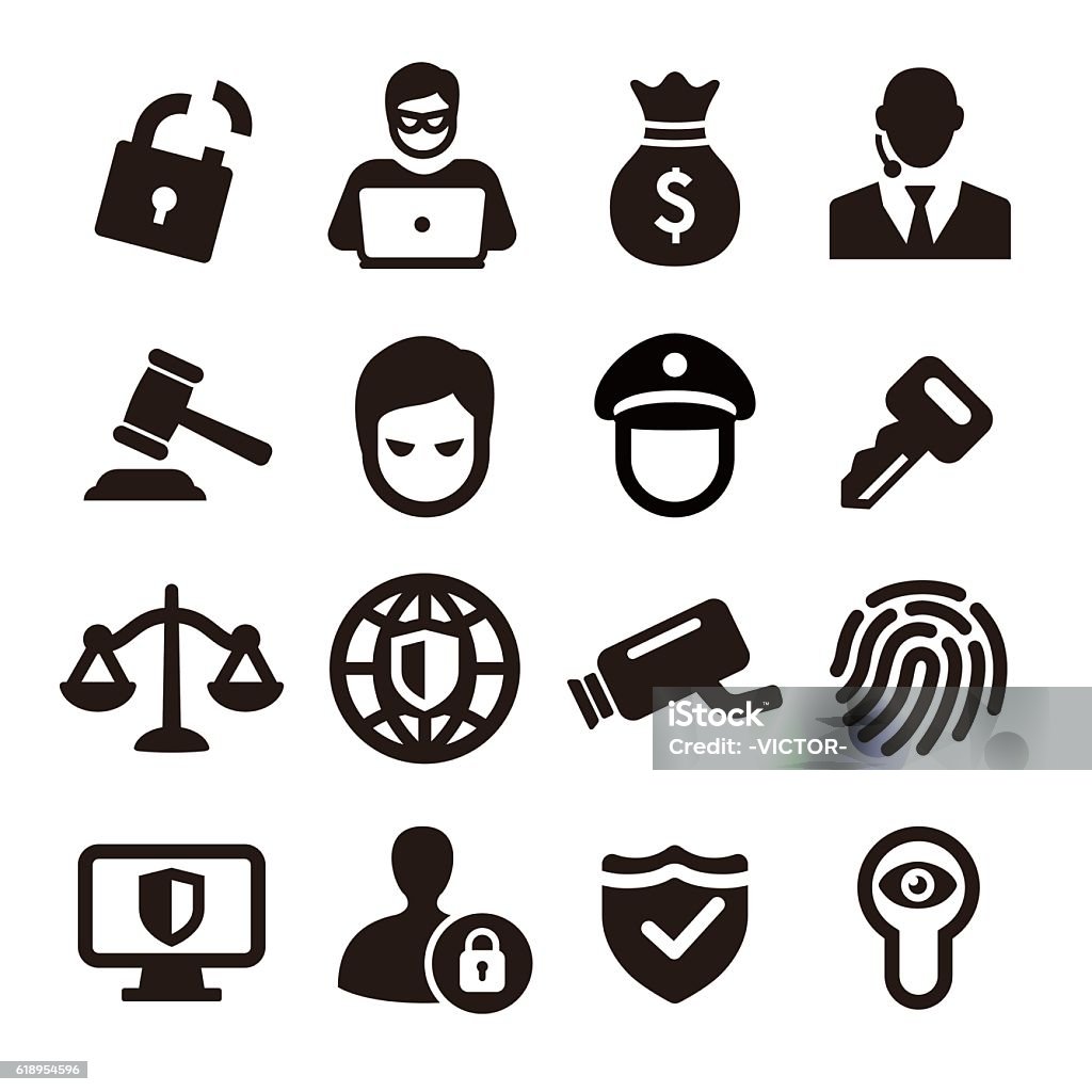 Security Icons - Acme Series View All: White Collar Crime stock vector