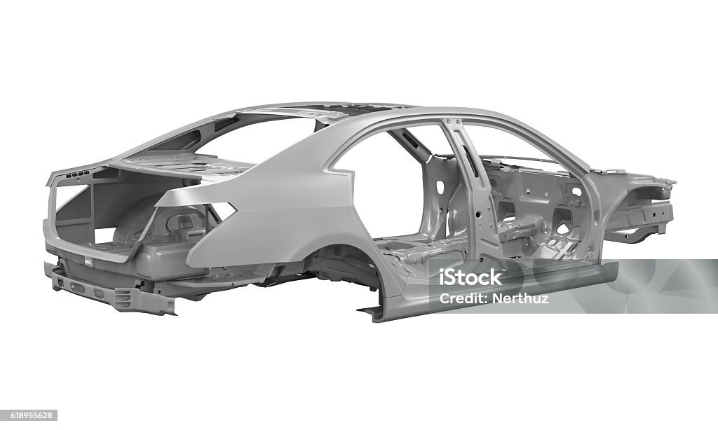 Unibody Auto Chassis - Lizenzfrei Fließbandfertigung Stock-Foto