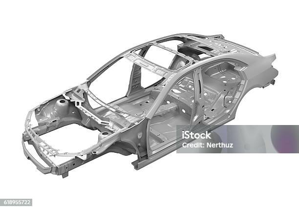 Unibody Auto Chassis Stockfoto und mehr Bilder von Fahrgestell - Fahrgestell, Auto, Freisteller – Neutraler Hintergrund