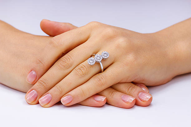 istock Close up of female hands with ring 618961140