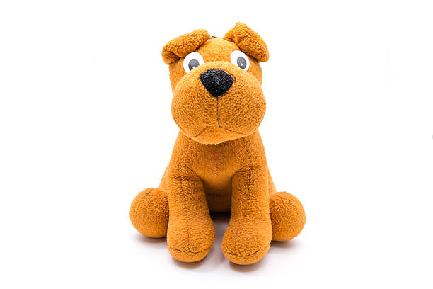 istock Cute dog brown doll/toy isolated on a white background 618961346