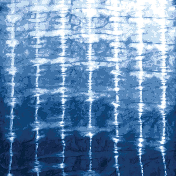 desain pewarna dasi biru indigo - batik ilustrasi stok