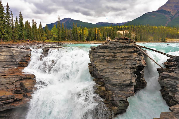 istock The Athabasca Falls in the Rocky Mountains 618966190