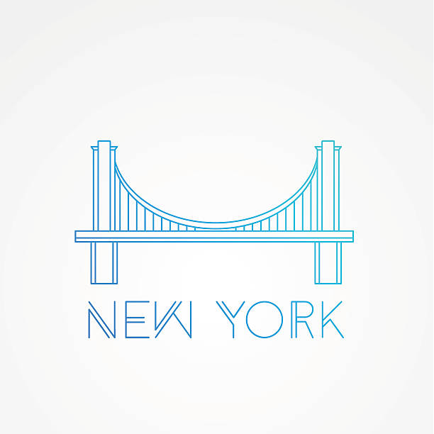 ilustrações de stock, clip art, desenhos animados e ícones de world famous brooklyn bridge - brooklyn bridge new york city brooklyn famous place