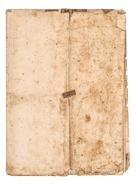 istock Worn falded paper sheet Used stained paper texture 618968818
