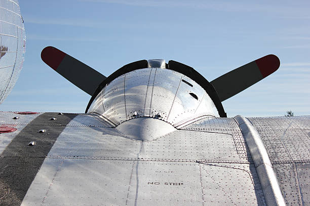 istock Wing and engine of a vintage aircraft 618968948