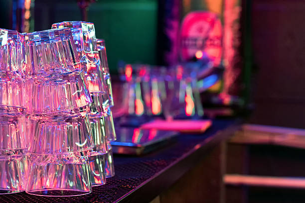 istock Empty glasses on the table. Glasses for a cocktail 618969120