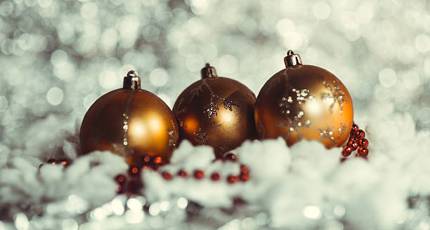 istock Christmas background decoration with bokeh lights 618969986