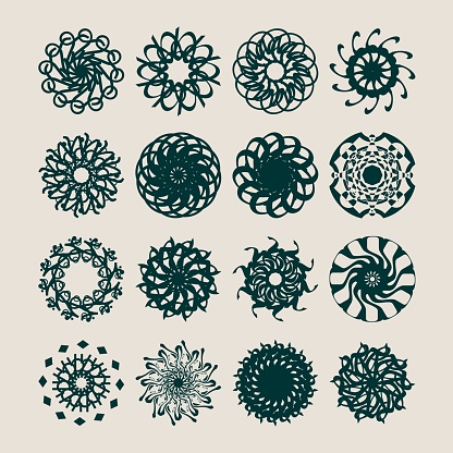 1 Elements Pattern Decorative Design Elements Patterns Set Stock Illustration - Download ...