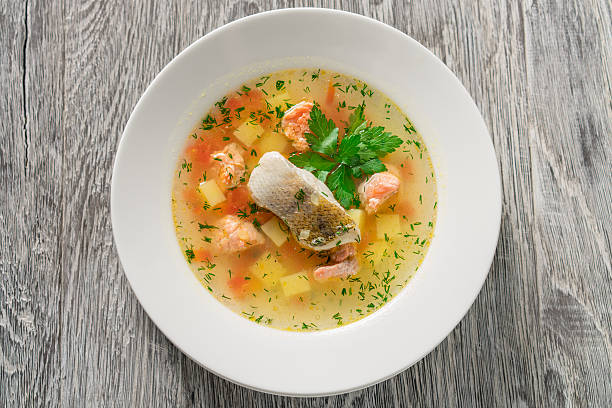 istock Beautiful presentation of the fish soup. 618972676