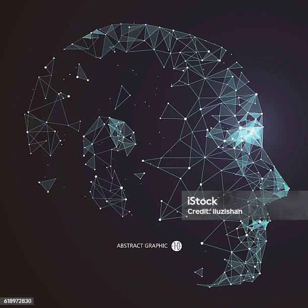 Ilustración de Punto Conexión De Línea Desde El Contorno De La Cabeza Ilustración Vectorial y más Vectores Libres de Derechos de Personas