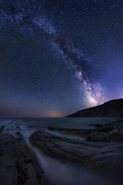 istock Milky Way over the sea 618973342