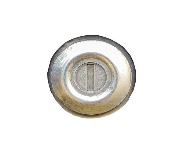 istock Close up rusty car gasoline key fill cap 618973372