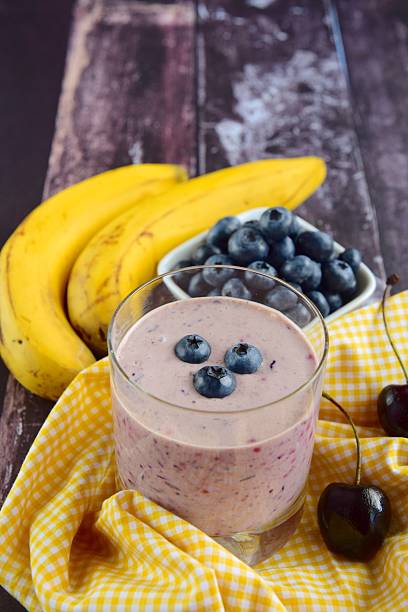 istock Cherry banana blueberry smoothie 618973428